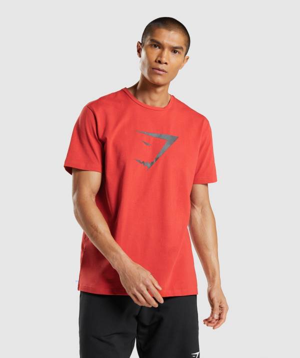 Panske Tricka Gymshark Sharkhead Infill Červené | NY2194036